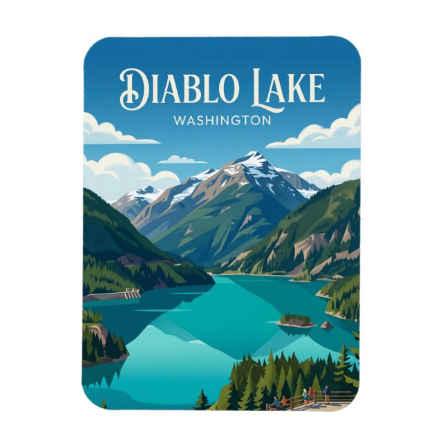 Diablo Lake USA Magnet (Vertical)