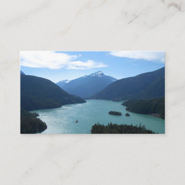 Diablo Lake Washington State Nature Photography Business Card (Front)