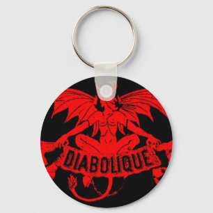 Diabolique Devil Satan Vintage Cigar Label Art Key Ring