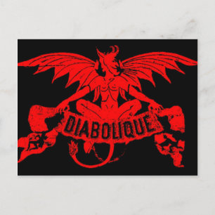 Diabolique Devil Satan Vintage Cigar Label Art Postcard