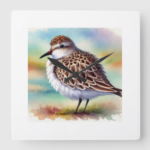 Diademed Sandpiper Plover 290824AREF134 - Watercol Square Wall Clock