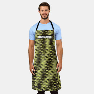 Diag Greek Key Pattern DIY Colours BlackYellow SV Apron