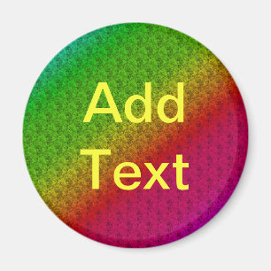 Diag Rainbow Gradient Floral Pattern Red Green Magnet