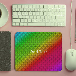 Diag Rainbow Gradient Floral Pattern Red Green Mouse Mat