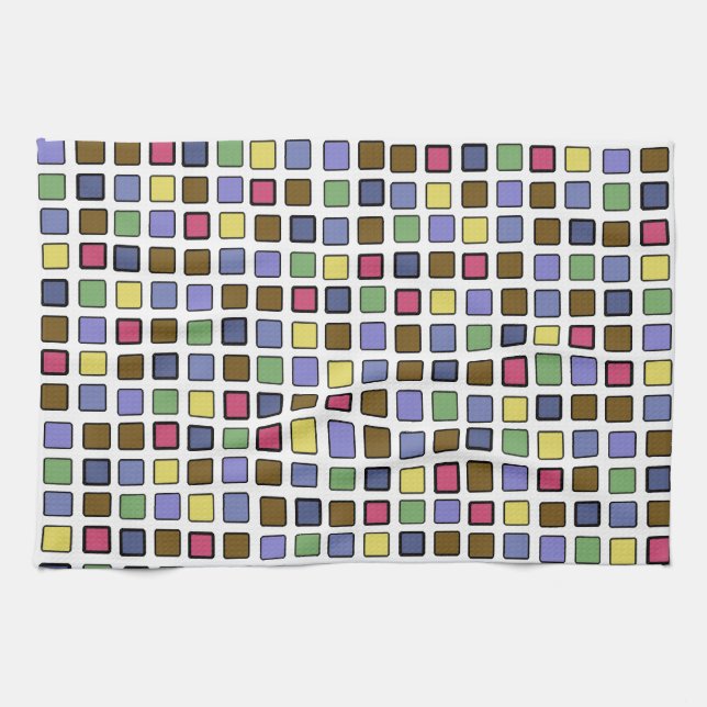 DIAG SQUARES Mixed Tea Towel (Horizontal)