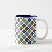 DIAG SQUARES plus blue Two-Tone Coffee Mug