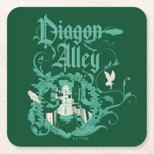 DIAGON ALLEY™ Vintage Graphic Square Paper Coaster