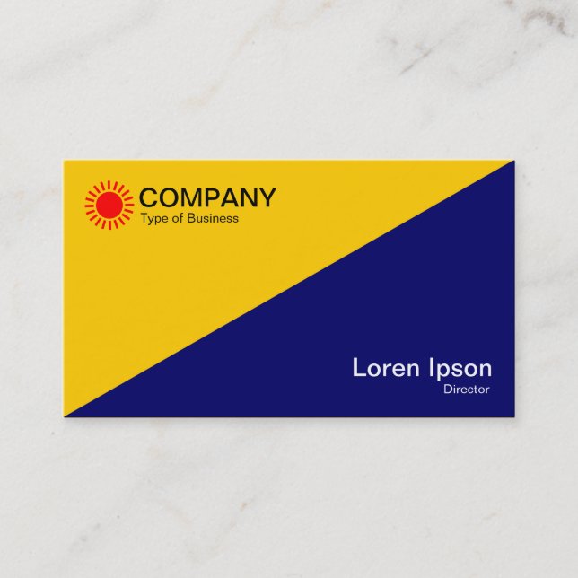 Diagonal - Amber and Deep Navy Business Card (Front)