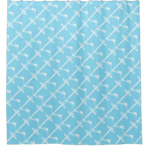 Diagonal anchors pattern shower curtain