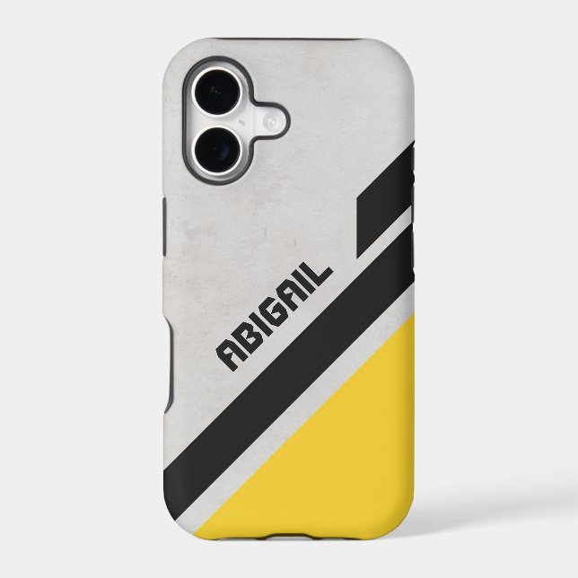 Diagonal Art, grey yellow black stripe (Back)