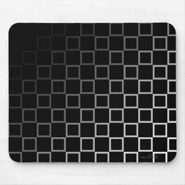 Diagonal black and white spectrum pattern mousemat (Front)