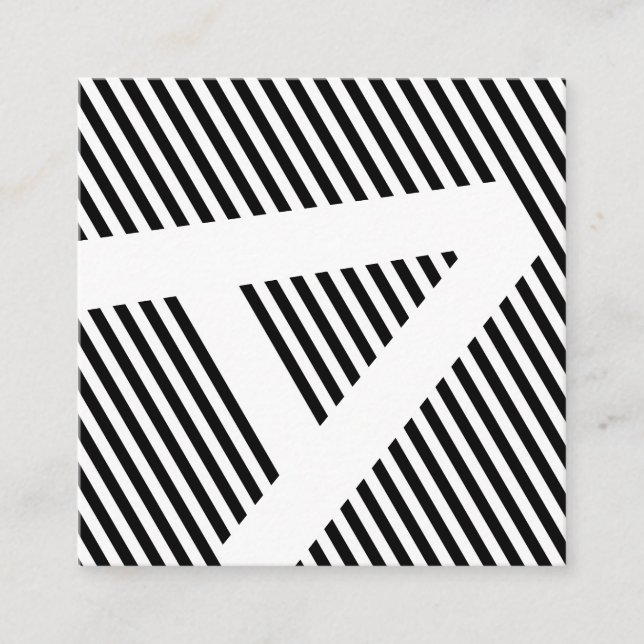 diagonal blinds black and white square business card (Front)