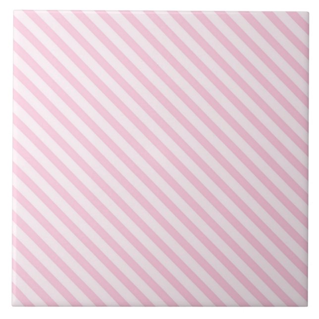 Diagonal Blossom Pink Stripes Tile (Front)