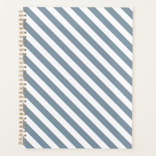 Diagonal blue and white stripes pattern planner