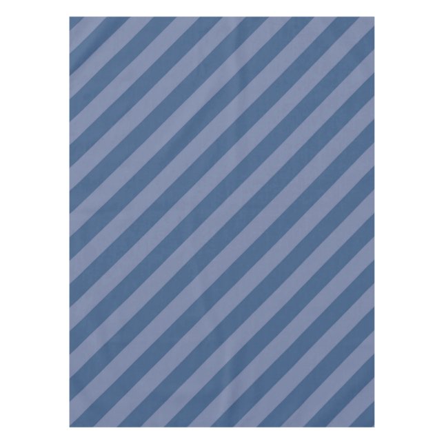 Diagonal Blue Stripes Tablecloth (Front)