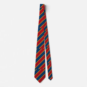 Diagonal Bold Stripes Tie – Blue, Red & Yellow Pat