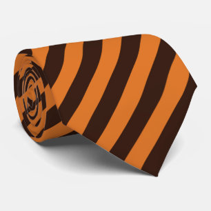 Diagonal Brown and Orange Striped Tie
