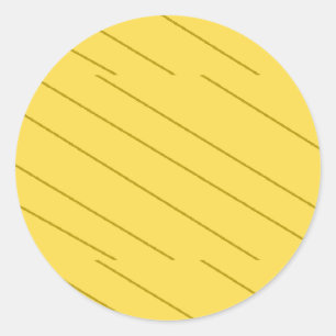 Diagonal brown stripes on mustard yellow classic round sticker