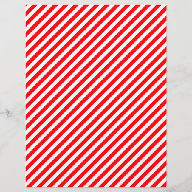 Diagonal Candy Cane Stripes-Christmas Red & White Flyer (Front)