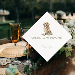 Diagonal Cheers to my Humans Custom Pet Wedding  Napkin