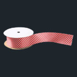 Diagonal Christmas Red & White Stripes Satin Ribbon<br><div class="desc">Simple Christmas red and white diagonal stripes pattern.</div>