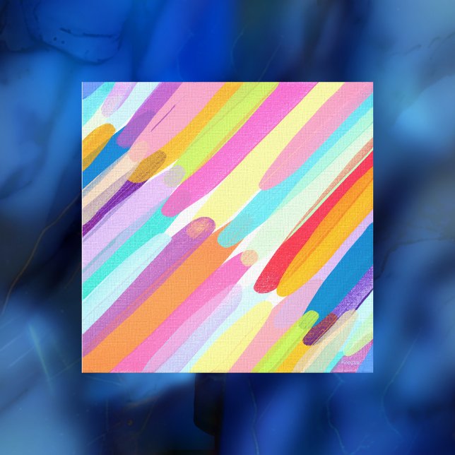 Diagonal Colour Strokes, Abstract Painting Canvas Print (Creator Uploaded)