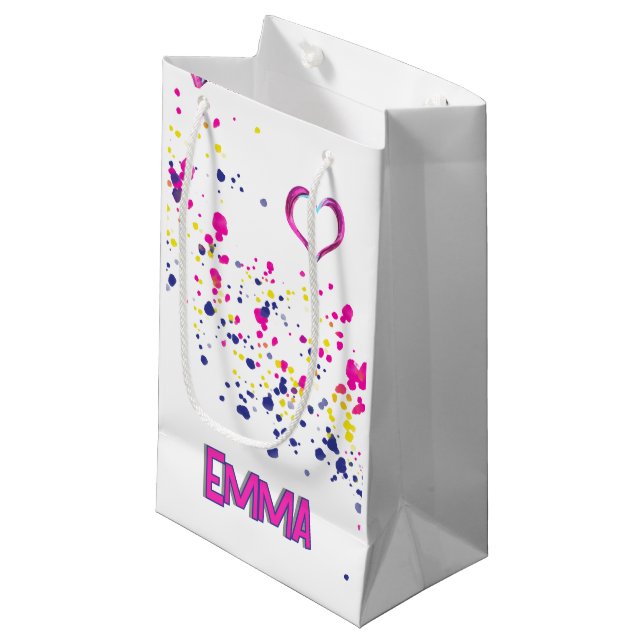 Diagonal Confetti Pink-Yellow-Blue Design Gift Bag (Front Angled)