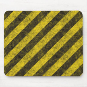 Diagonal Construction Hazard Stripes Mouse Mat