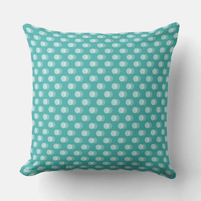  Diagonal Crescent Shapes on a Teal Background Cushion (Front)