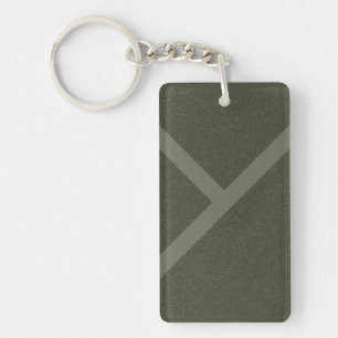 Diagonal Cross Keychain – Moss Green Acrylic
