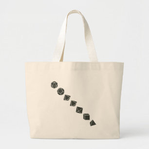 Diagonal Dice (Dark) Large Tote Bag