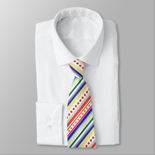 Diagonal Dots and Stripes Tie