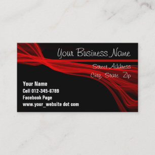 Diagonal Flowing Red Streaks Over Black Template  Appointment Card