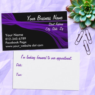 Diagonal Flowing Violet Streaks Appointment Card