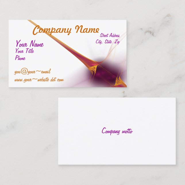 Diagonal Gold Blast Artwork Business Card (Front/Back)