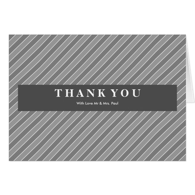 Diagonal Grey Colour Stripe Modern Thank You Gr (Front Horizontal)