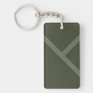 Diagonal Half X Keychain – Moss Green Design