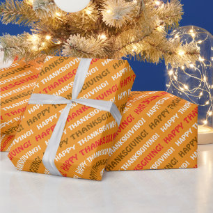 Diagonal Happy Thanksgiving Wrapping Paper