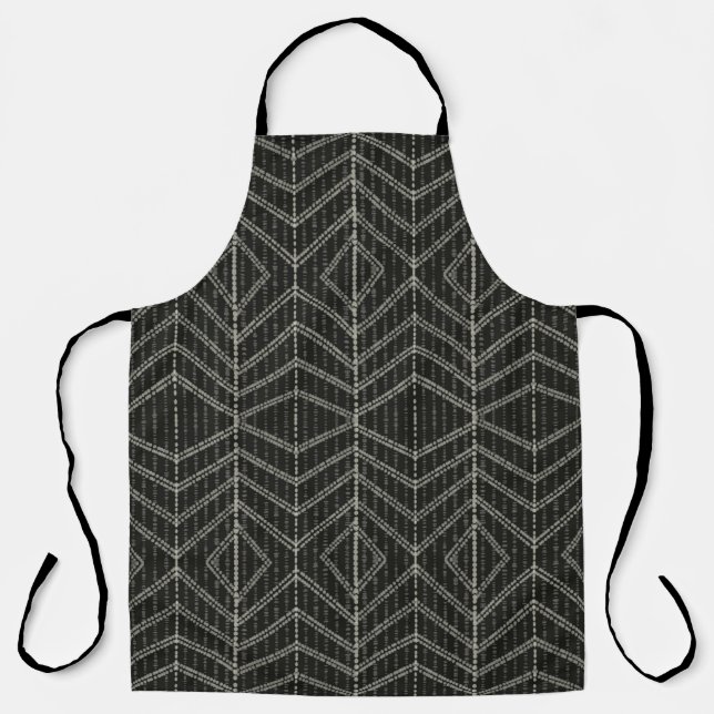 Diagonal Horizontal Vertical Grayish Spotted Dots Apron (Front)