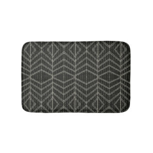 Diagonal Horizontal Vertical Grayish Spotted Dots Bath Mat
