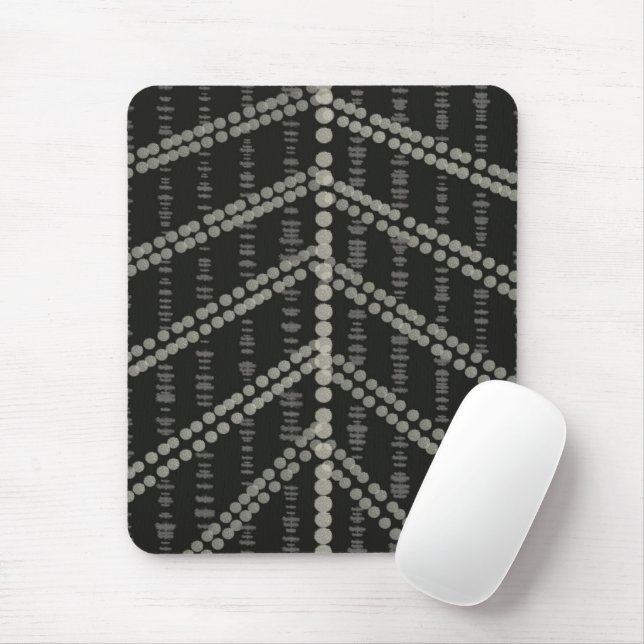 Diagonal Horizontal Vertical Grayish Spotted Dots Mouse Mat (With Mouse)