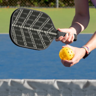 Diagonal Horizontal Vertical Grayish Spotted Dots Pickleball Paddle