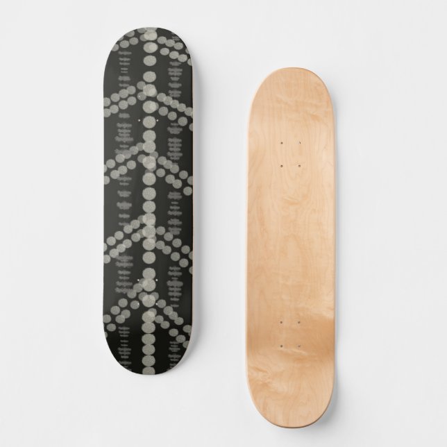 Diagonal Horizontal Vertical Grayish Spotted Dots Skateboard (Front)