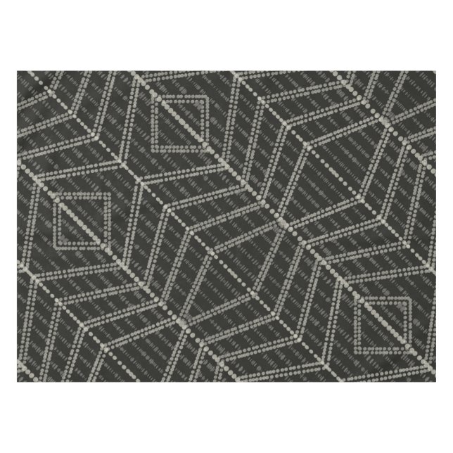 Diagonal Horizontal Vertical Grayish Spotted Dots Tablecloth (Front (Horizontal))