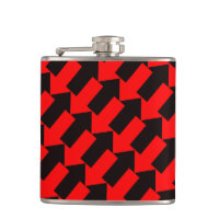 Diagonal Interlocking Arrows Flask Red and Black