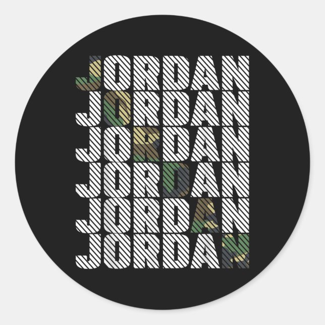 Diagonal Jordan Camo Pattern Green Camouflage  Classic Round Sticker (Front)