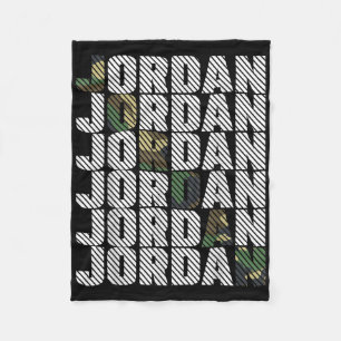Diagonal Jordan Camo Pattern Green Camouflage Fleece Blanket