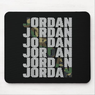 Diagonal Jordan Camo Pattern Green Camouflage Mouse Mat