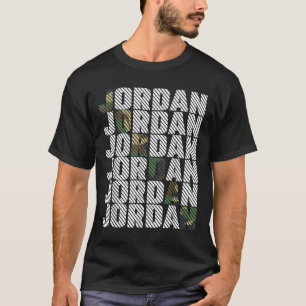 Diagonal Jordan Camo Pattern Green Camouflage T-Shirt
