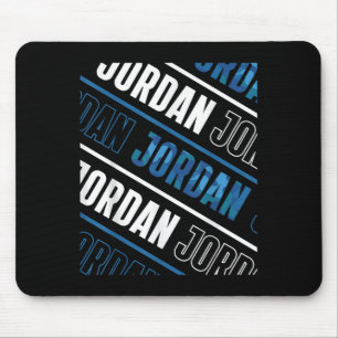 Diagonal Jordan Pattern Camo Pattern Blue Camoufla Mouse Mat
